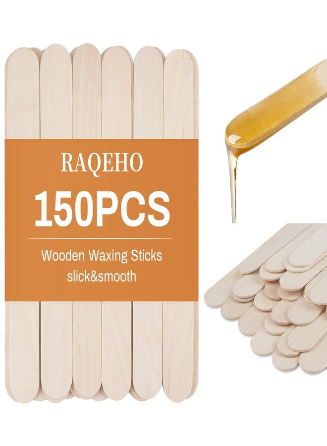 RAQEHO Wooden Wax Sticks for Hair Removal - RAQEHO 150PCS Waxing Stick Spatula Applicator for Eyebrow Nose Face Legs Body Hair Removal Soft Hard Wax Beads Paint Stir Popsicle Crafts At Home Waxing Supplies - Image 1